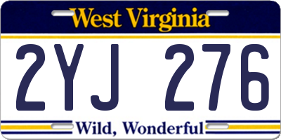 WV license plate 2YJ276