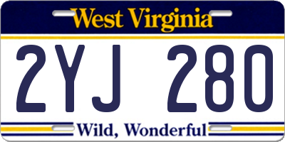 WV license plate 2YJ280