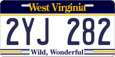 WV license plate 2YJ282