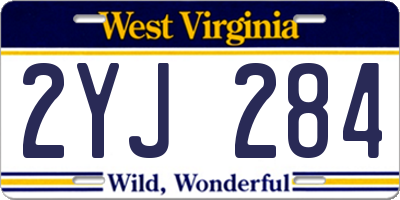 WV license plate 2YJ284