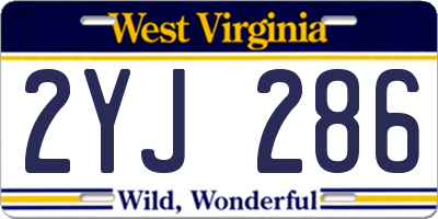 WV license plate 2YJ286