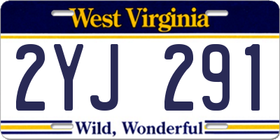 WV license plate 2YJ291