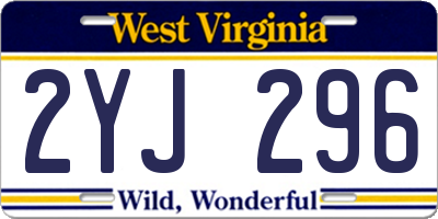 WV license plate 2YJ296