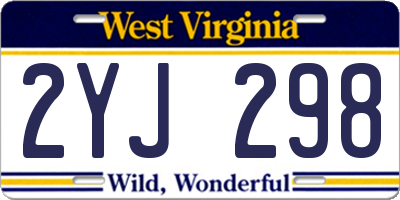 WV license plate 2YJ298
