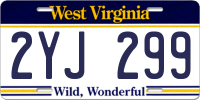 WV license plate 2YJ299