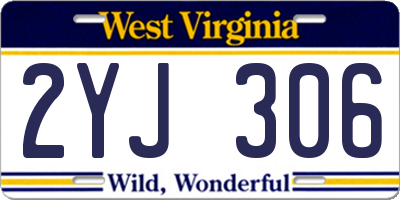 WV license plate 2YJ306