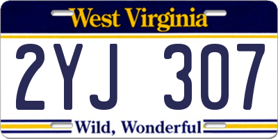 WV license plate 2YJ307