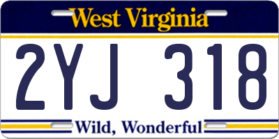 WV license plate 2YJ318