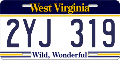 WV license plate 2YJ319