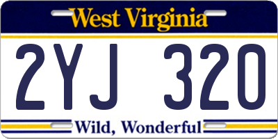 WV license plate 2YJ320