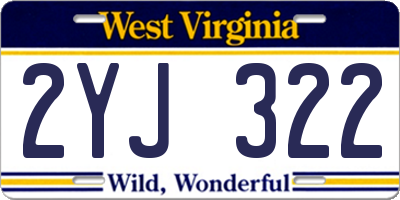 WV license plate 2YJ322