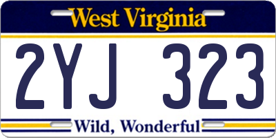 WV license plate 2YJ323