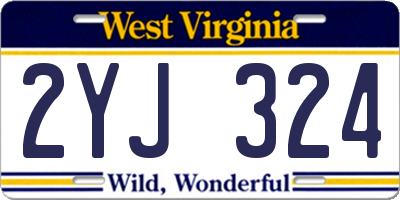 WV license plate 2YJ324