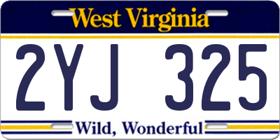 WV license plate 2YJ325