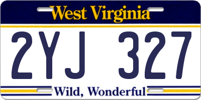 WV license plate 2YJ327