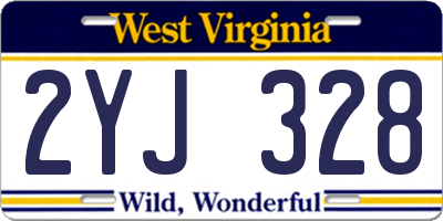 WV license plate 2YJ328