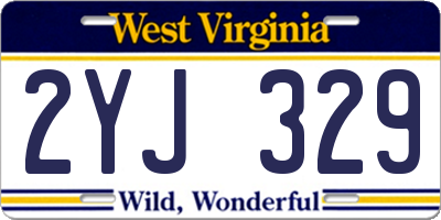 WV license plate 2YJ329