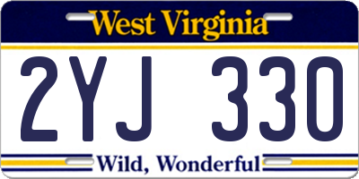 WV license plate 2YJ330