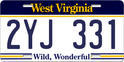 WV license plate 2YJ331