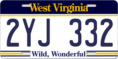 WV license plate 2YJ332