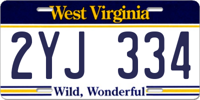 WV license plate 2YJ334