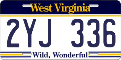 WV license plate 2YJ336