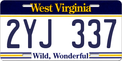 WV license plate 2YJ337