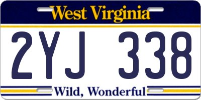 WV license plate 2YJ338
