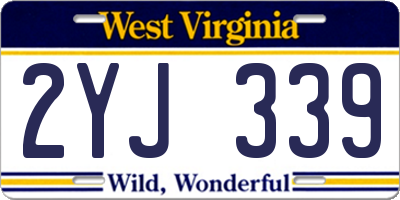 WV license plate 2YJ339