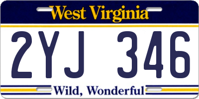 WV license plate 2YJ346