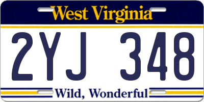WV license plate 2YJ348