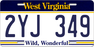 WV license plate 2YJ349