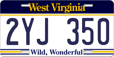 WV license plate 2YJ350
