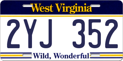 WV license plate 2YJ352