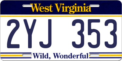WV license plate 2YJ353