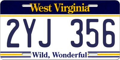 WV license plate 2YJ356