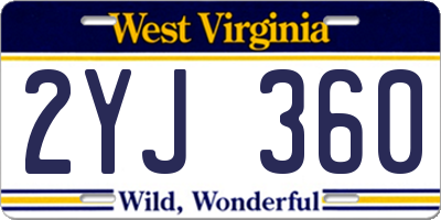 WV license plate 2YJ360