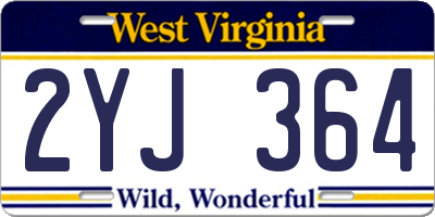 WV license plate 2YJ364