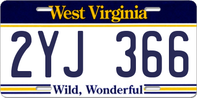 WV license plate 2YJ366