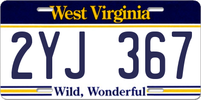 WV license plate 2YJ367