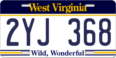 WV license plate 2YJ368