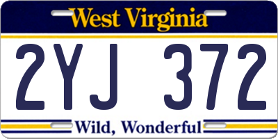 WV license plate 2YJ372