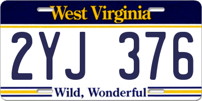 WV license plate 2YJ376