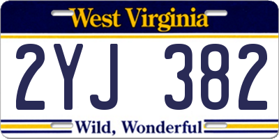 WV license plate 2YJ382
