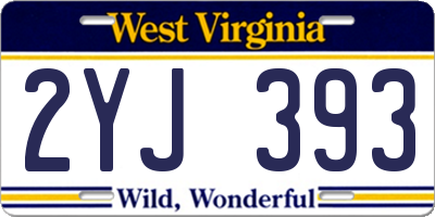 WV license plate 2YJ393