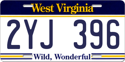 WV license plate 2YJ396