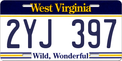 WV license plate 2YJ397