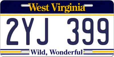 WV license plate 2YJ399