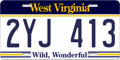 WV license plate 2YJ413