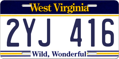 WV license plate 2YJ416